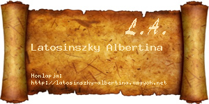 Latosinszky Albertina névjegykártya